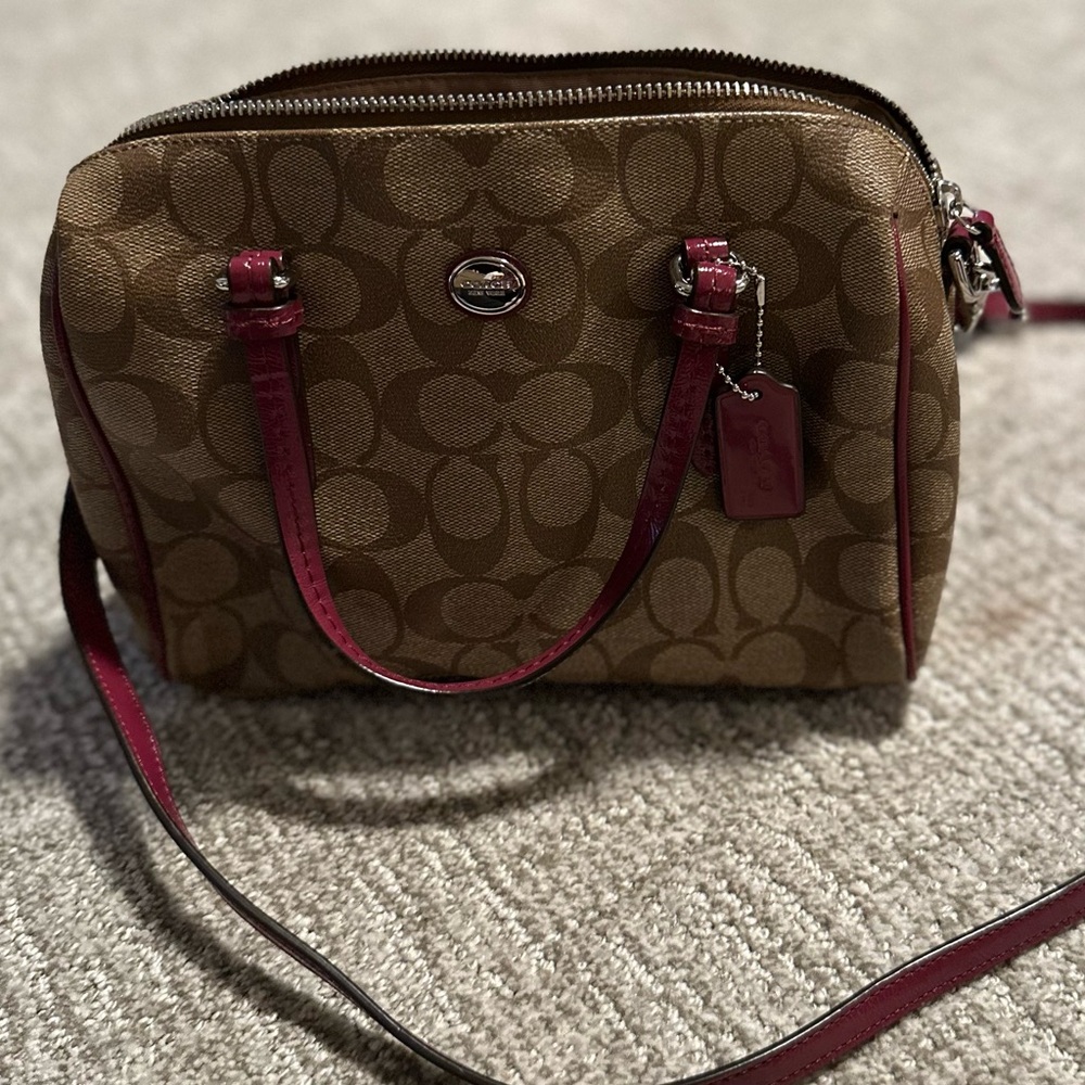 Coach Brown and Magenta Designer Women's Bag
